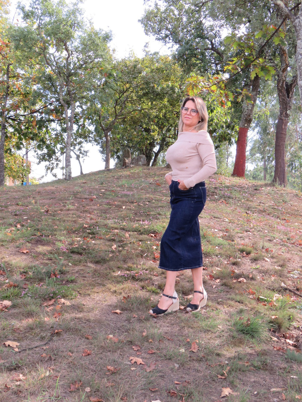 camisola de malha justa