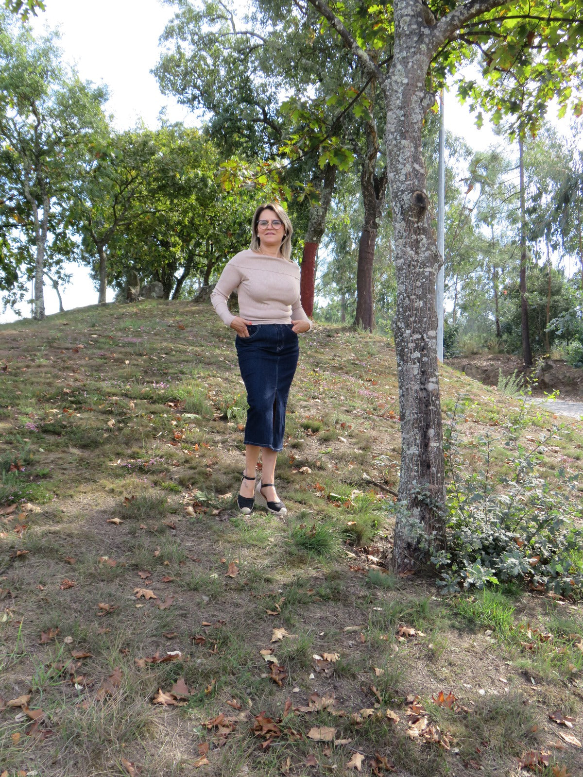 camisola de malha justa